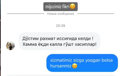 Mijoz fikri screenshot